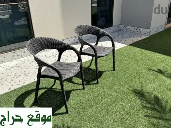 كرسيان خارجيان أسودان أنيقان - مثاليان للحديقة أو التراس! 24 دينار فقط!