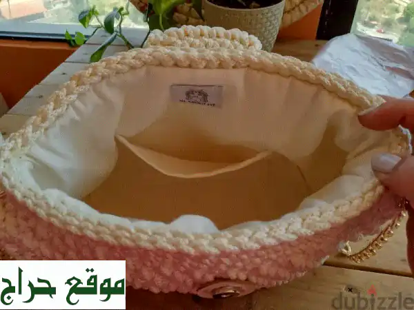 حقيبة كروشيه فريدة من نوعها - بيضاء عاجية أنيقة