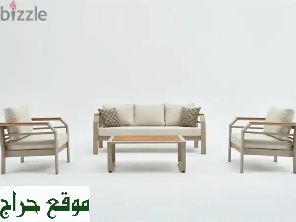 طقم ألمنيوم خارجي فاخر 3+1+1 + طاولة -  استمتع بوقتك...