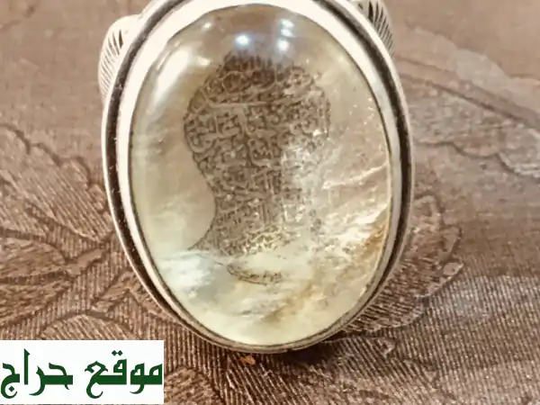 خاتم فضة عتيق بتفاصيل يدوية رائعة - حجر طبيعي فاخر