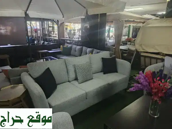 عرض خاص لا يُفوّت! صالون اكسترا فاخر بـ 7 مقاعد - خشب شوح، قماش فاخر