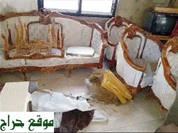 صالون شعلة فاخر: 6 قطع + 3 طاولات - صناعة يدوية رائعة!