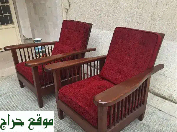 شازموريس خشب زين أصلي (٢ قطعة) - ضهر متحرك، تصميم مميز!  عرض حصري!