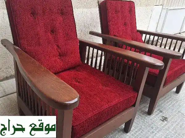 شازموريس خشب زين أصلي (٢ قطعة) - ضهر متحرك، تصميم مميز!...