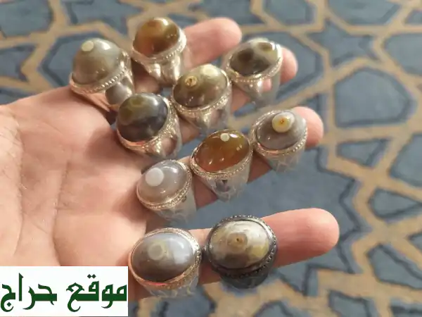 خواتم فاخرة: حجر سليماني هندي على خاتم إيراني فاخر - صناعة يدوية