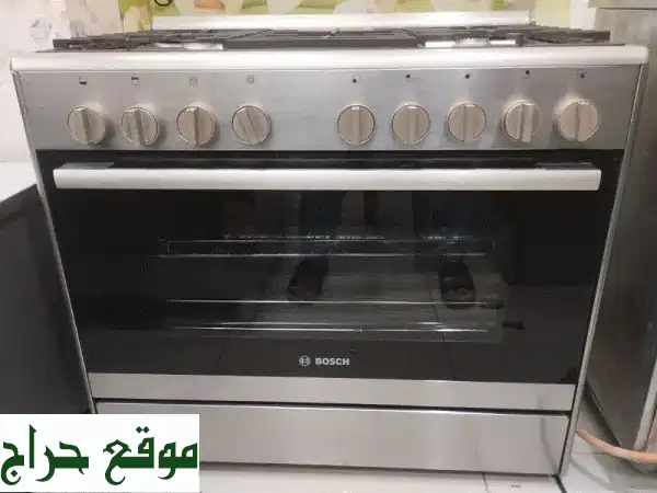 طباخة غاز بوش ٥ عيون - فرن كبير - ستانلس ستيل - 1100...