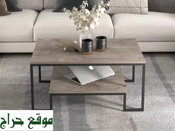 طاولة وسط أنيقة باللون الرمادي الداكن - توصيل سريع...