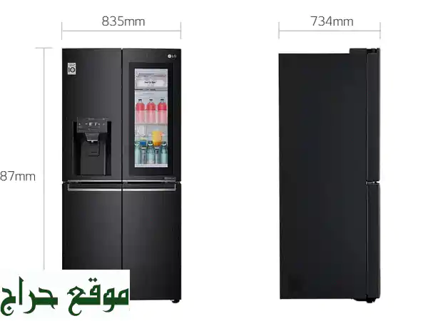 براد إل جي 4 أبواب أسود (InstaView) - سعة 423 لتر - تصميم أنيق و تقنية متطورة!