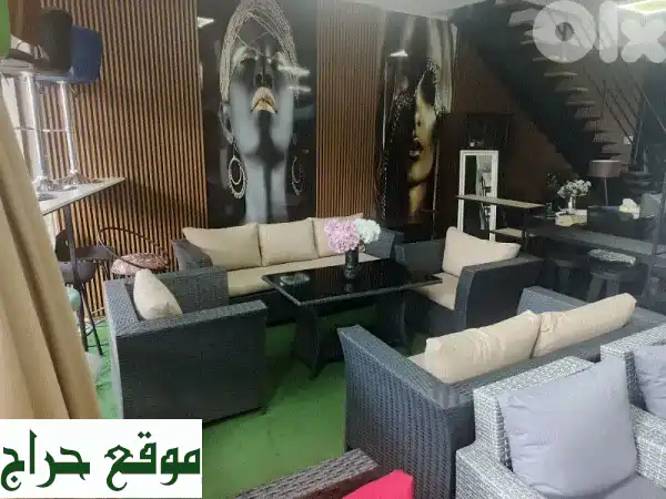 عرض خاص لا يُفوّت! طقم رزين فاخر 7 مقاعد + فرش + طاولة