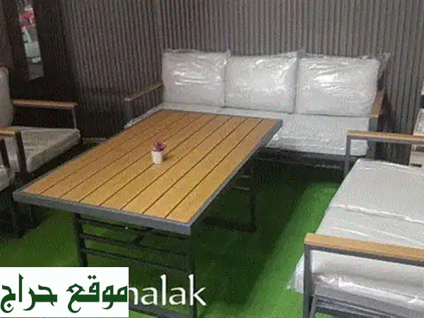 عرض خاص لا يُفوّت! طقم رزين فاخر 7 مقاعد + فرش + طاولة