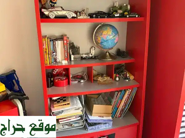 غرفة نوم أولاد كاملة - عشاق السيارات! (سرير، مكتب، دولاب، واكثر!)