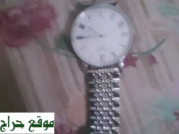 ساعة سويسرية رجالية فاخرة - فضية، مرصعة بالأحجار، بحالة ممتازة! (تفاوض على السعر)