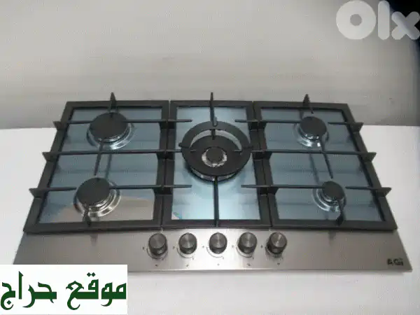 طقم غاز أنيق عالي الجودة 90 سم - AGI ستانلس ستيل - 5 شعلات!