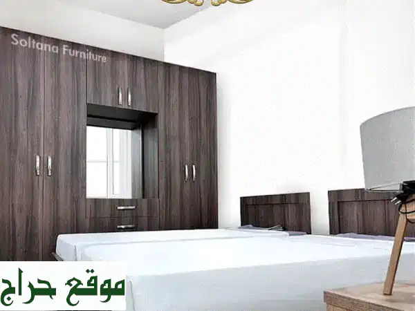 راحة ملكية في غرفتك: سرير + خزانة + كمود - عرض حصري!