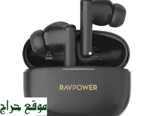 سماعات RAVPower بلوتوث 5.3 - 24 ساعة تشغيل! صوت رائع،...