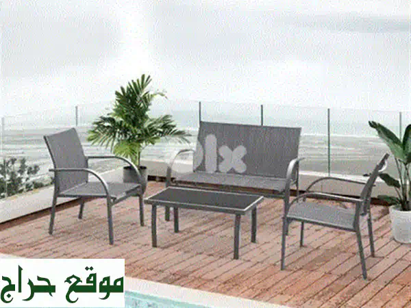 طقم أريكة تسلا الألومنيوم الأنيق -  راحة فاخرة في حديقتك!