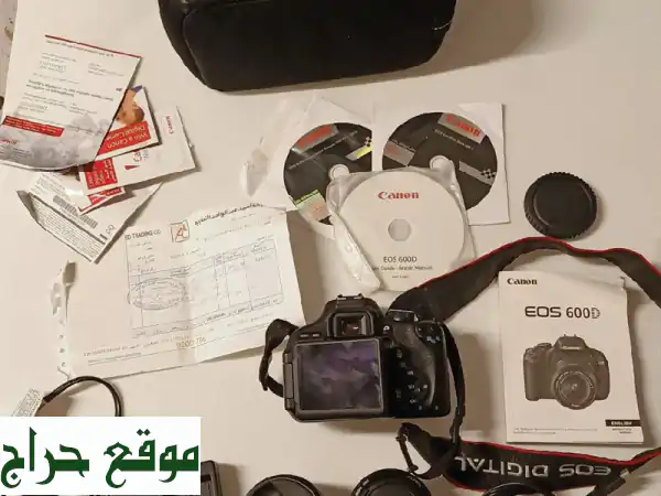 كاميرا كانون EOS 600D احترافية + عدستين + شنطة TopMan - فقط 1200 ريال!