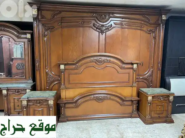 غرفة نوم مصرية فاخرة من خشب الزان - حالة ممتازة كأنها جديدة!