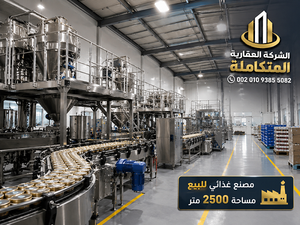 مصنع غذائى للبيع 2500 متر فى مصر بالعاشر 00201093855082   