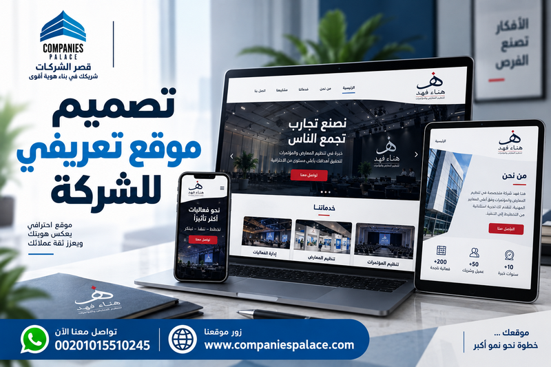تصميم موقع شركة تنظيم فعاليات لعرض الخدمات والمشروعات