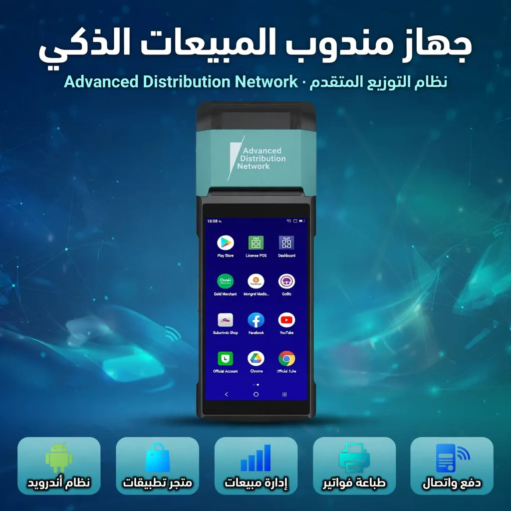 جهاز نقاط البيع V2 جديد به طابعة إيصالات، مكبر صوت، كاميرا وماسح ضوئي للباركود - كل ذلك في جهاز محمول واحد / شاشة تعمل باللمس 5.45 بوصة 2