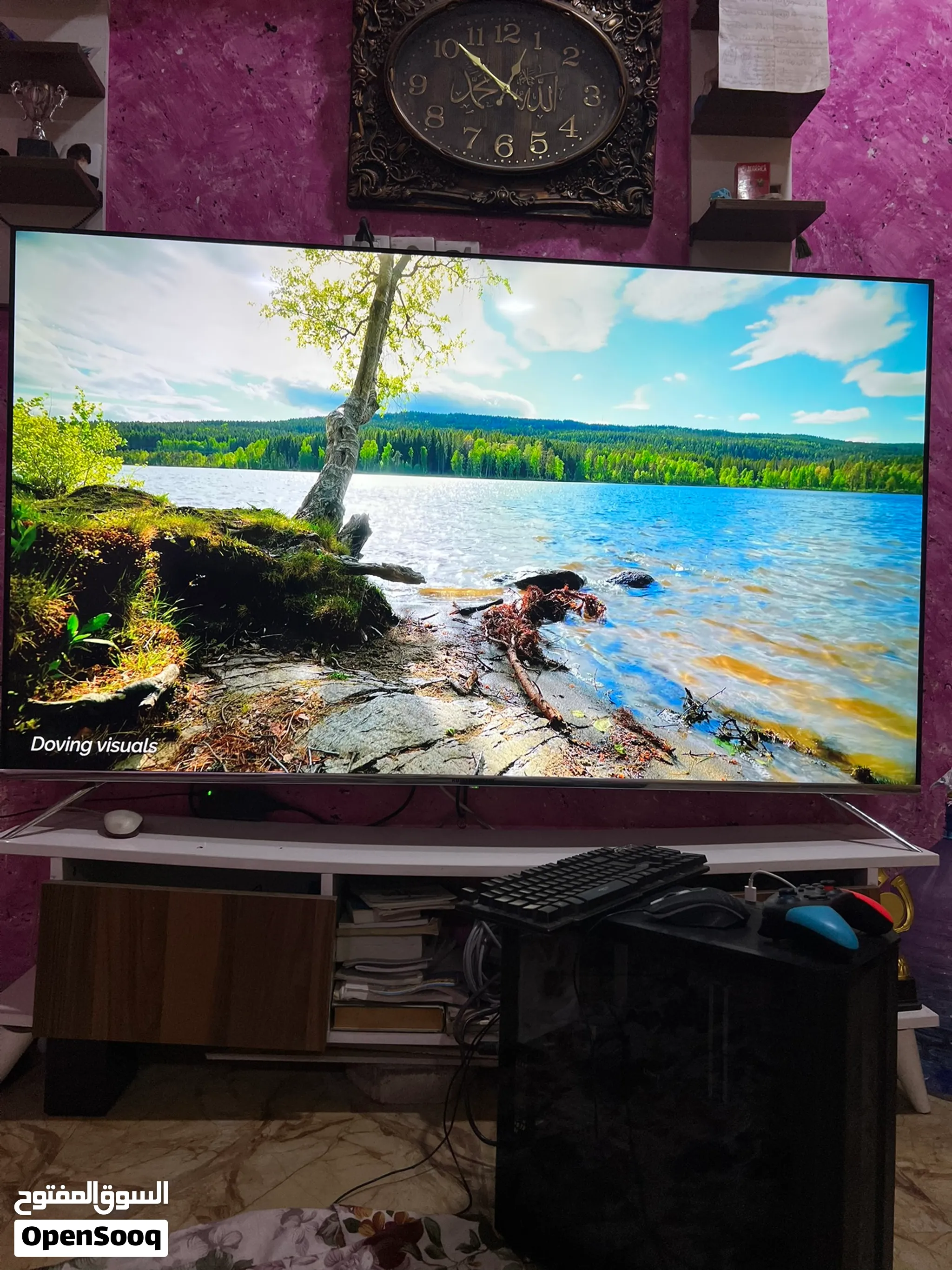 شاشة رويال حجم 70 سينما 4K ريمونت ماوس بعدهي جديدة جداً (انترنت فول)