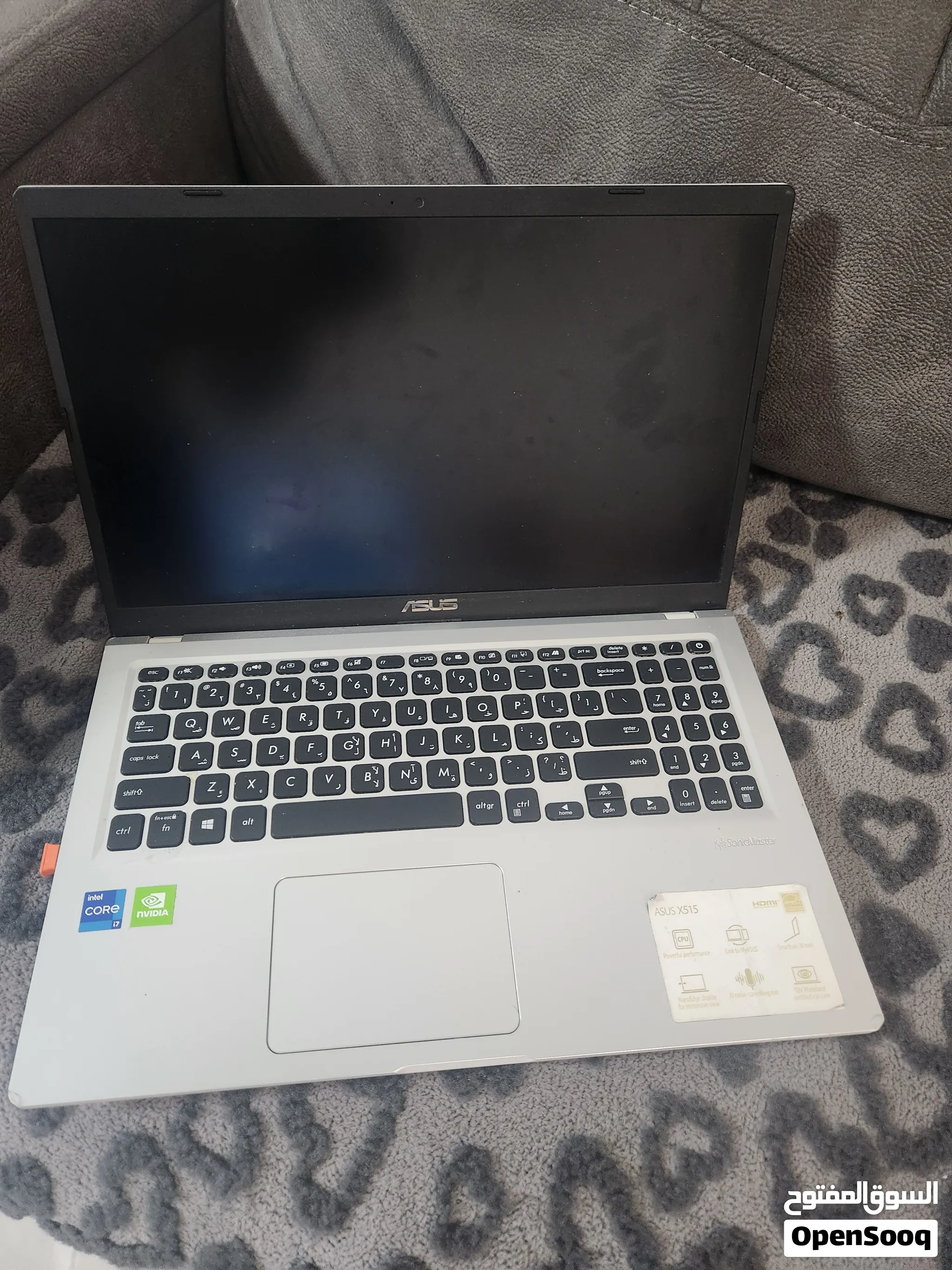 متوفر لابتوب اسوس جيمنج بسعر 1500 شيكل 1165G7 i7 جيل 11 تخزين 500 جيجا رام 16 وكرت شاشه 4GB مع شاح