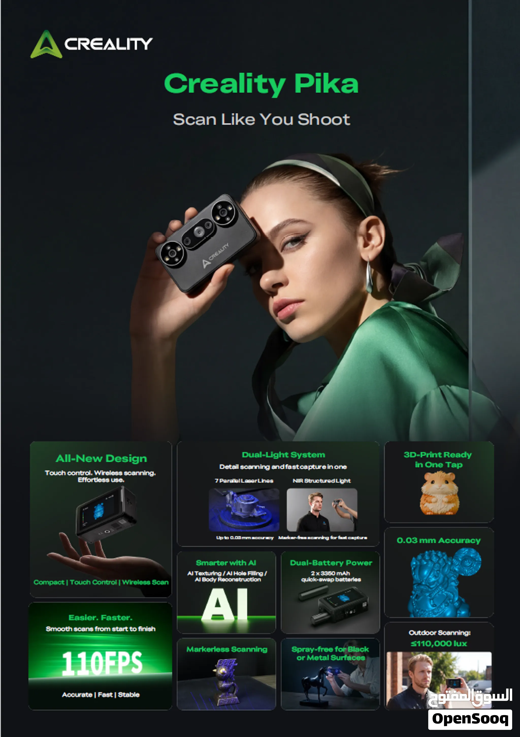Creality-Pika Scanner for 3D Printer طابعة ثلاثية الأبعاد - Like You Shoot