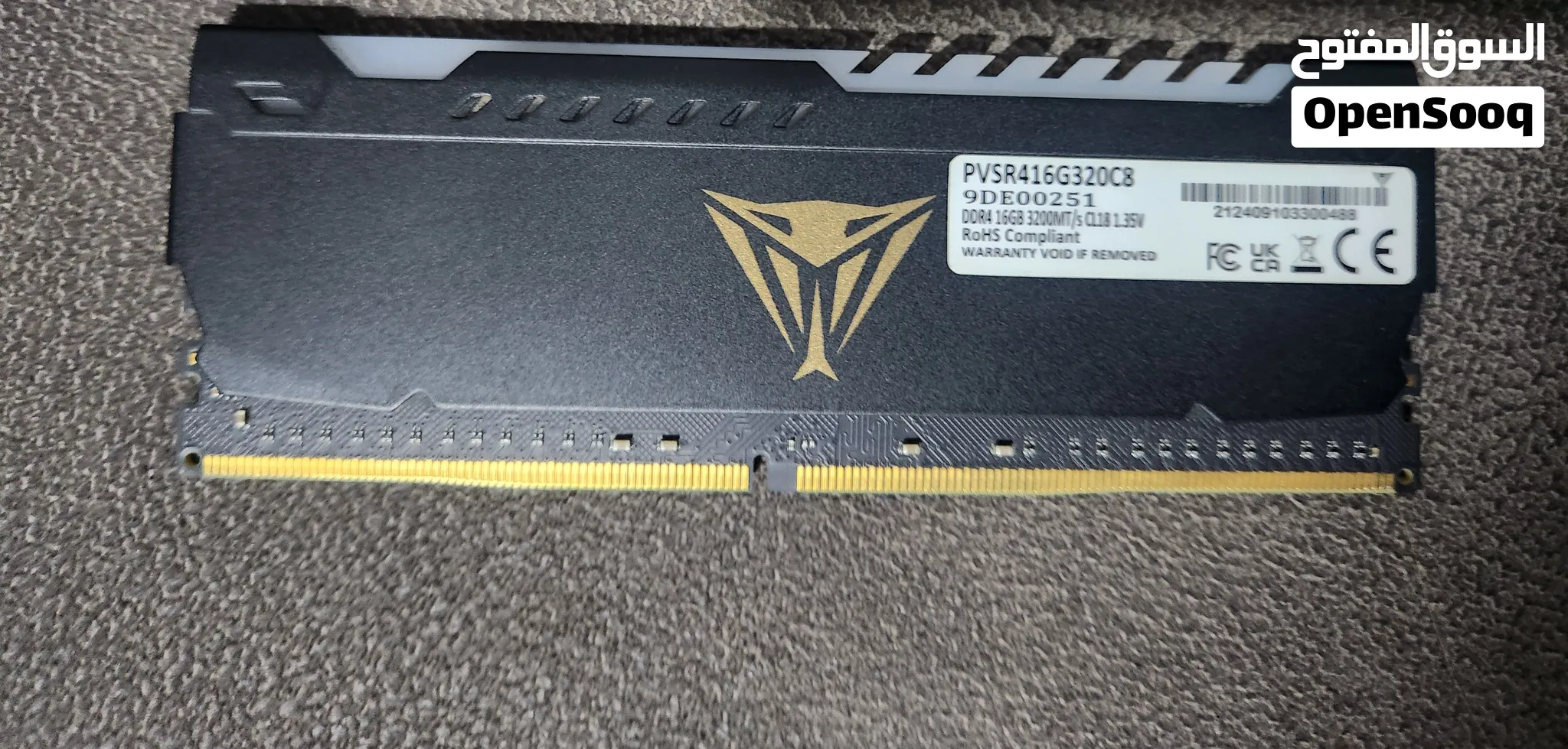 متوفر رام DDR4 16GB RGP بسعر 350 شيكل RAM PATRIOT RGB 3200MHz 1X16GB DDR4
