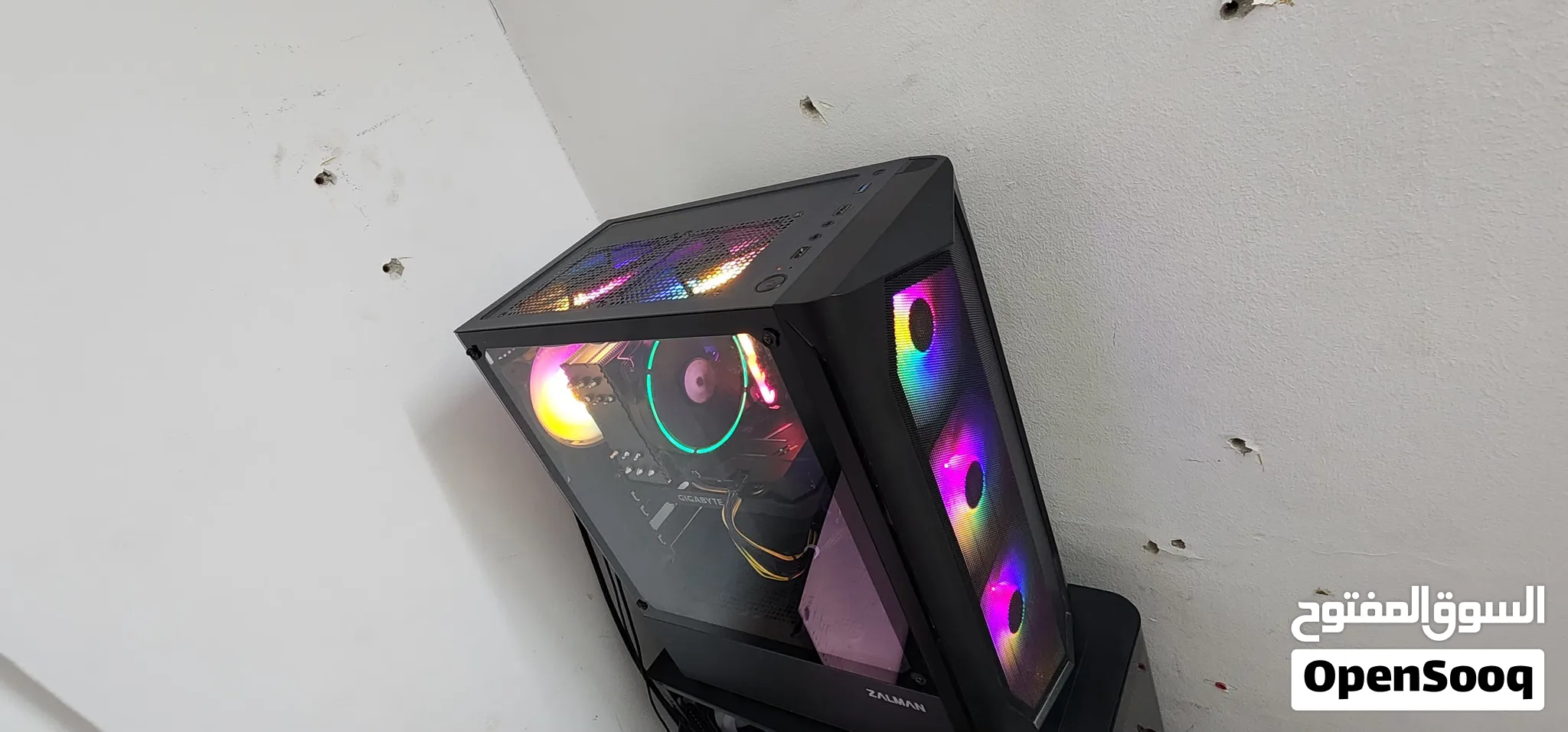 كمبيوتر جيمنج متكامل (i7 8700 كرت GTX 1650 Super) تجميعه اقتصاديه ممتازه ع الفحص وع اضائه rgb
