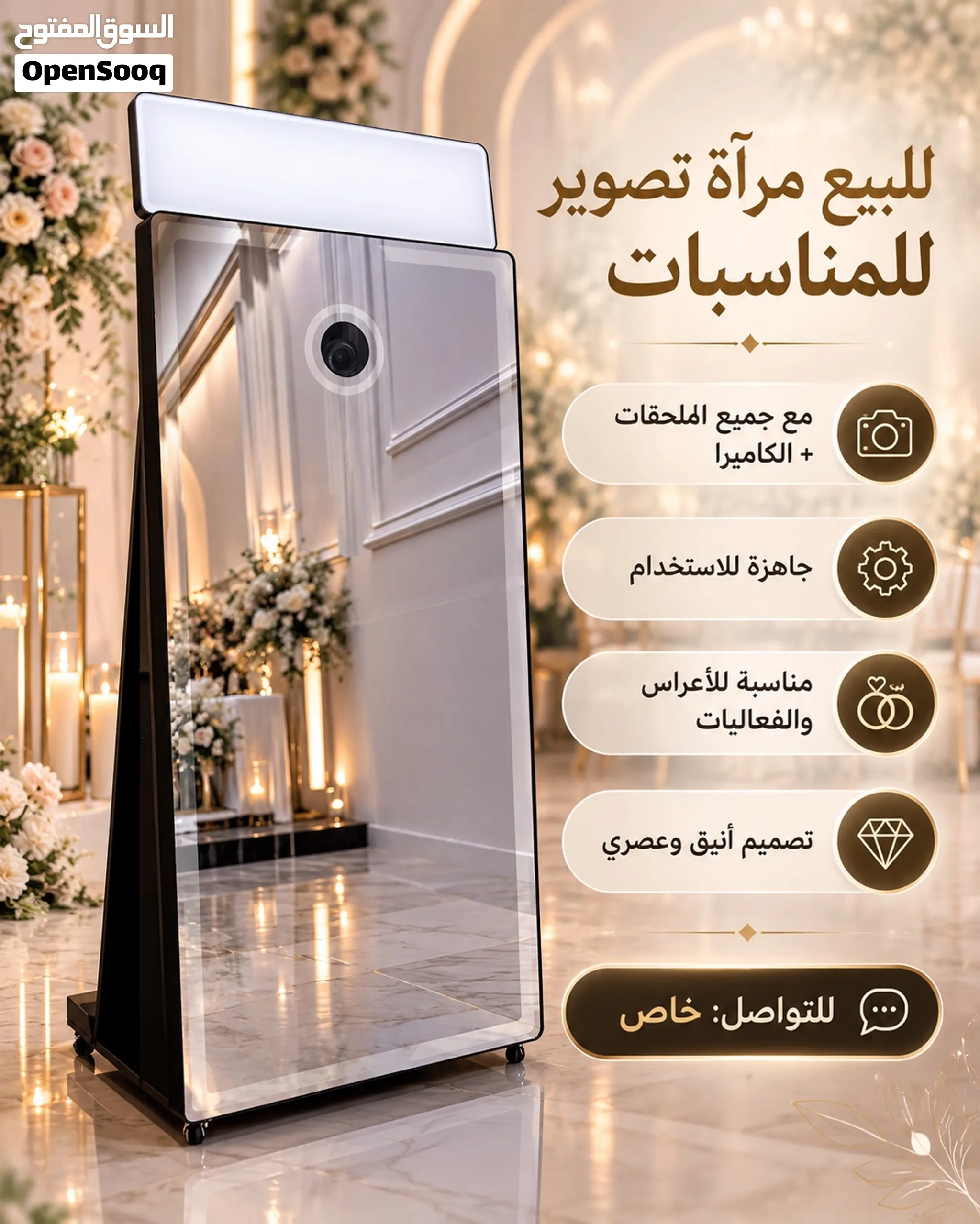 للبيع مرآة تصوير تفاعلية للمناسبات (Mirror Photo Booth)