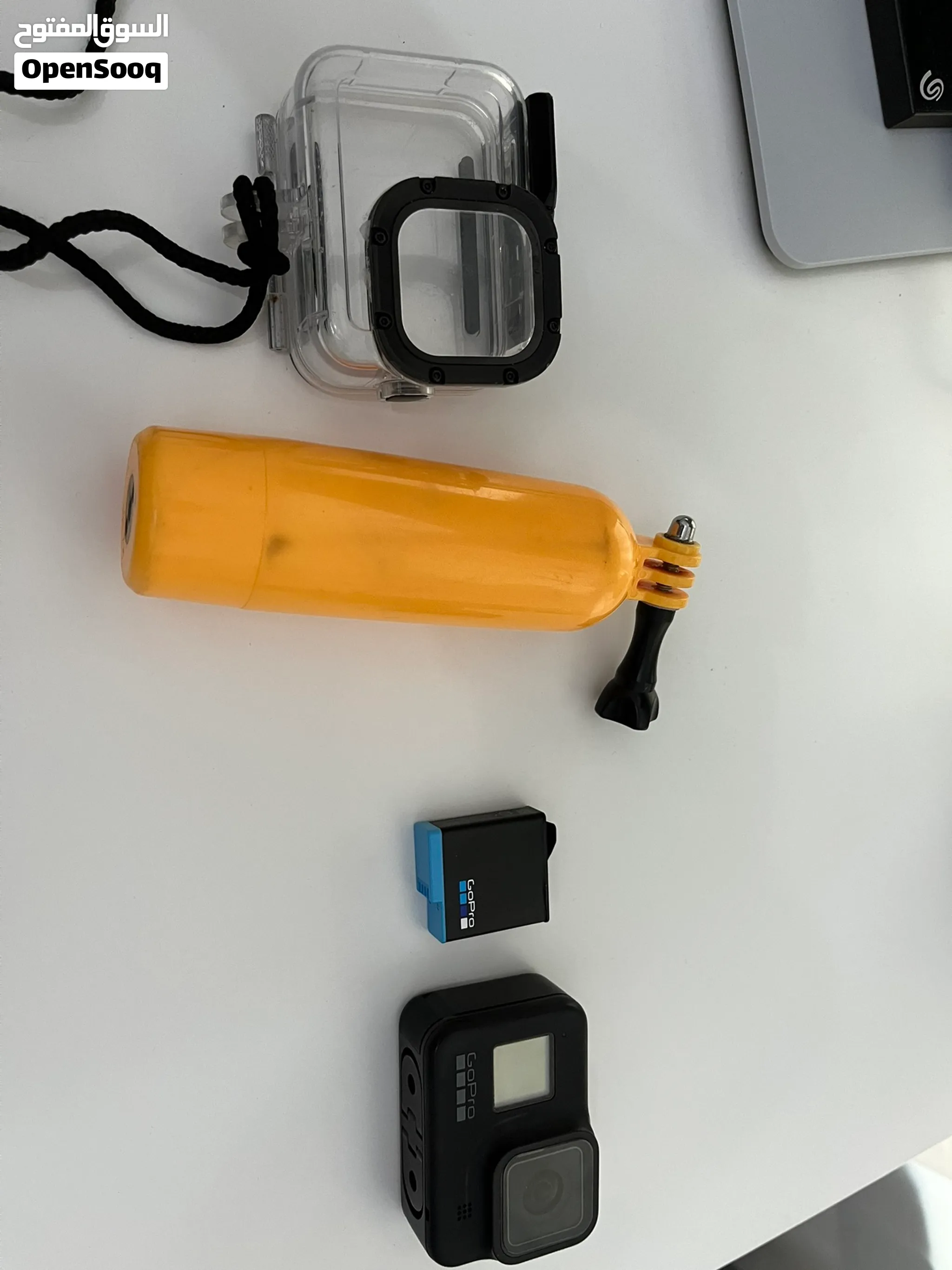 جو برو 8 اسود مع بطارية و العدة مع علبة جو برو مقاومة للماء GoPro 8 black color with water proof