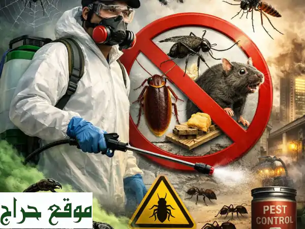 وداعاً للحشرات نهائياً! شركة مكافحة حشرات محترفة بضمان وسلامة عائلتك.