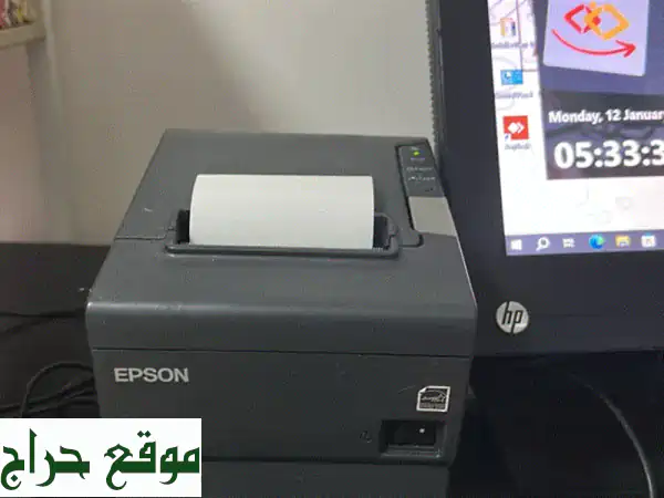 كاشير HP للبيع | نظام نقاط بيع متكامل بحالة ممتازة جداً