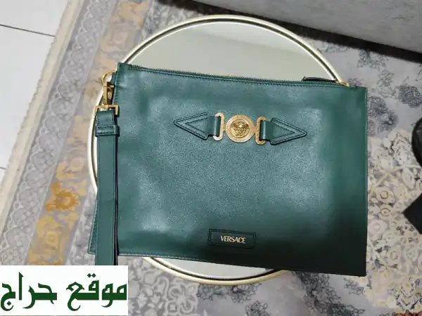 حقيبة فيرسا تشي جلد طبيعي أصلية 100% (أخضر فاخر) -...