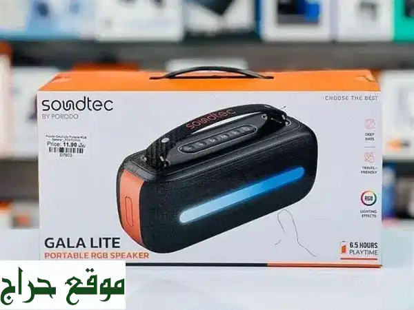 Soundtech By Porodo Gala Lite RGB: سماعة بلوتوث محمولة بإضاءة...