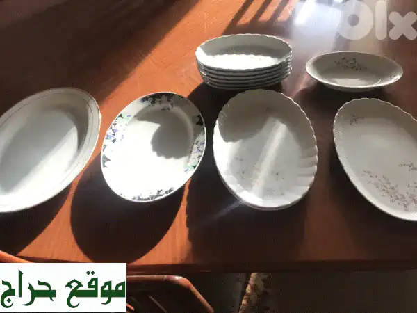طقم أطباق بيضاوية ألمانية فاخرة (12 قطعة) -...