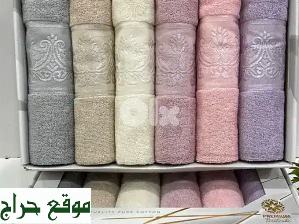 طقم فوط وجه قطنية فاخرة (6 قطع) | 100% قطن نقي |...