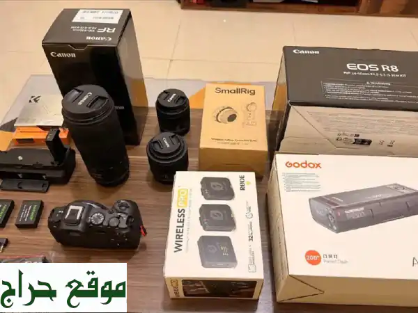 فرصة ذهبية: كاميرا Canon EOS R8 حزمة كاملة - شبه جديدة...