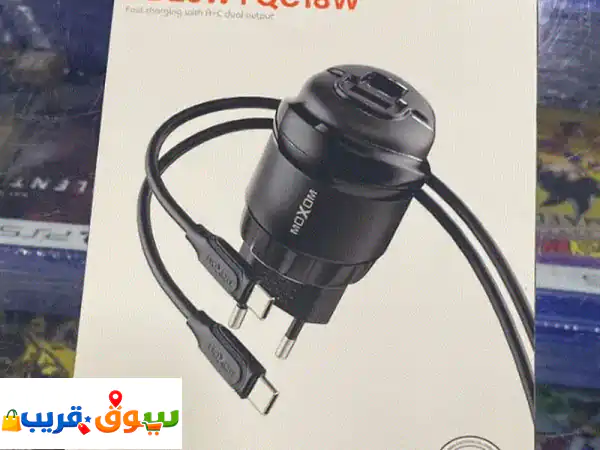 شاحن سريع PD25W+QC18W ومخرجين AC | قوة شحن شاملة...