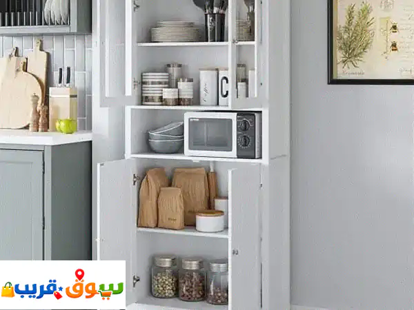 مكتبة FOTOSOK البيضاء العصرية: خزانة عرض بأبواب...