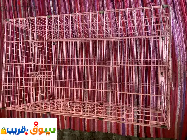 قفص كلاب وقطط حديد قابل للطي - بحالة ممتازة وسعر مغرٍ (جبل عمان)