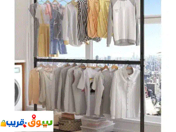 وداعاً للفوضى! رف ملابس ذكي مزدوج الطابق | حل مثالي لتنظيم غرفتك وتوفير المساحة 🌟