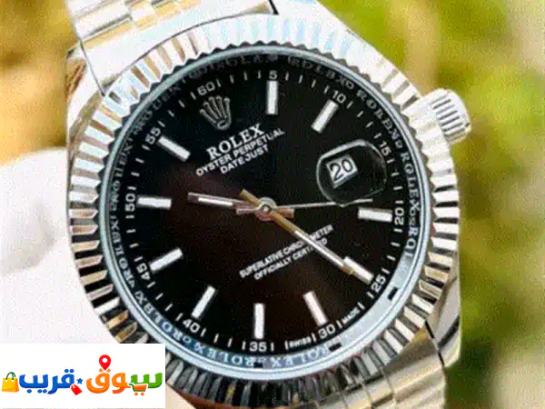 ساعة رولكس ديت جست فاخرة | جودة عالية، مينا زرقاء | شحن مجاني للمغرب