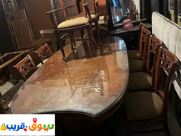 فرصة ذهبية! غرفة سفرة خشب زان فاخرة مستعملة...