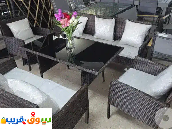 set resin 7 seats طقم رزين ٧ مقاعد مع طاولة