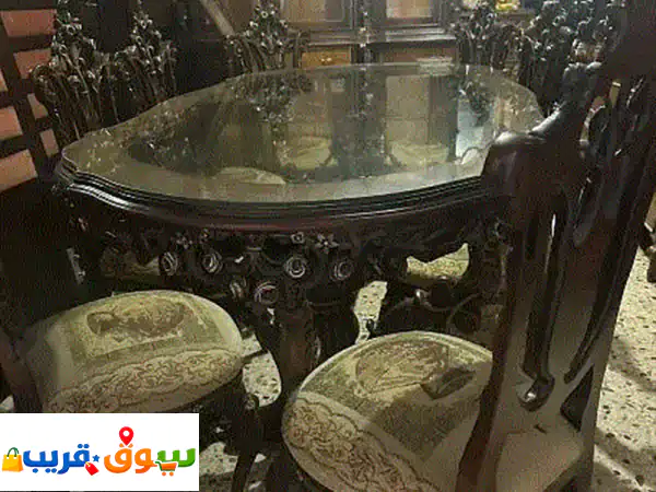 أوضة سفرة ملكية خشب زان ولاتي ملبسة قشرة زان