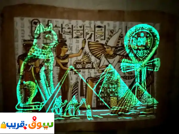 لوحة بردية مصرية مضيئة لتزيين المنزل 30*40 سم  السعر aed15