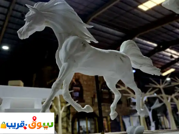مجسم حصان عربي طول 120 سنت × ارتفاع 100 سنت، للبيع نسخ من الفايبر بتفاصيل واخراج مميز. النسخة 1000 ...