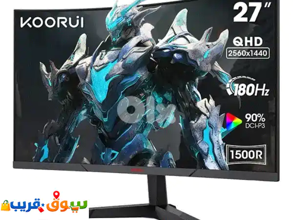 شاشة جيمنج Kooriu 27 بوصة منحنية QHD 2K 180Hz HDR10 - تجربة...